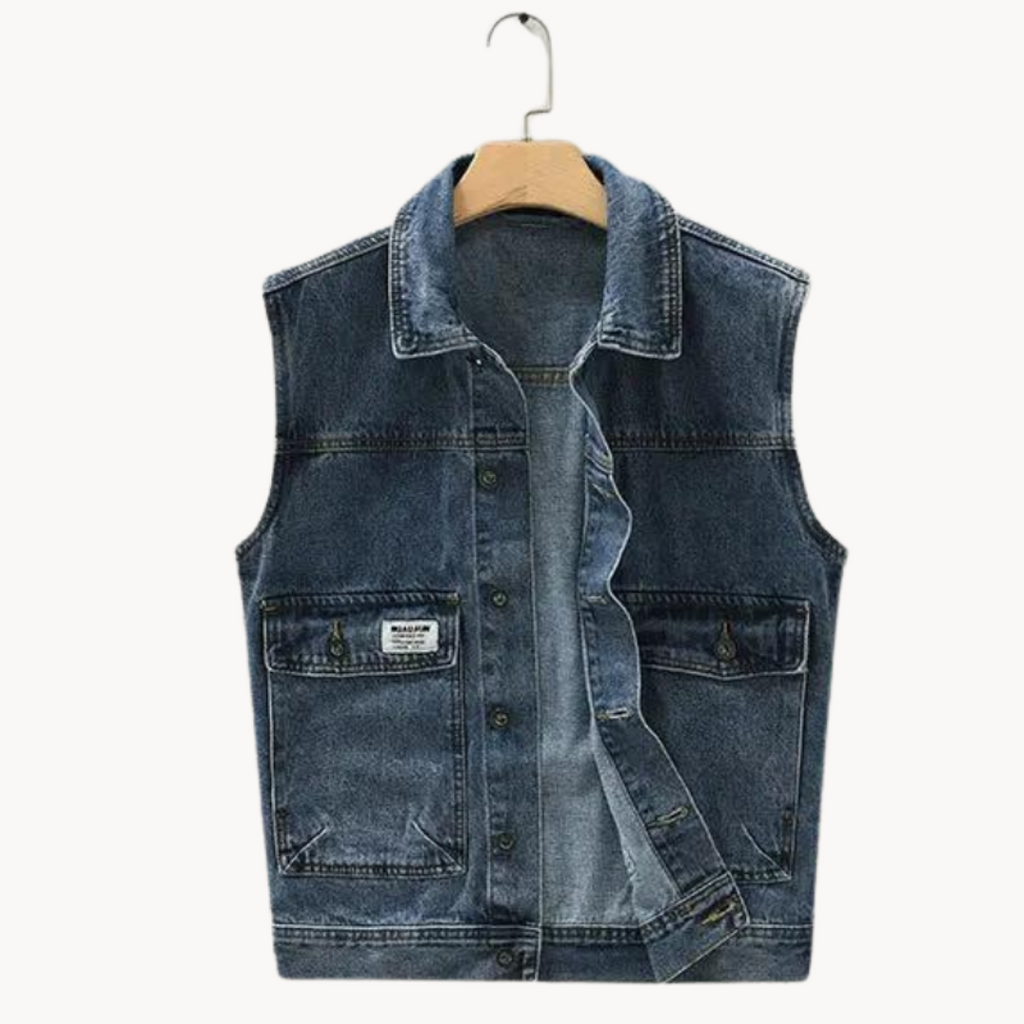 Gilet en denim châtaigne