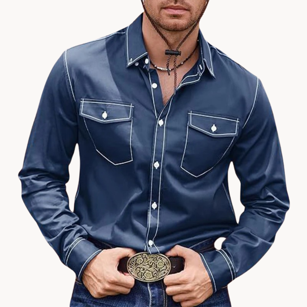 Camisa Fintan de Algodón con Cuello Botonado