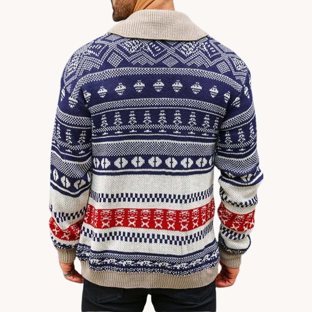 Cardigan con Cuello Chal Colorado