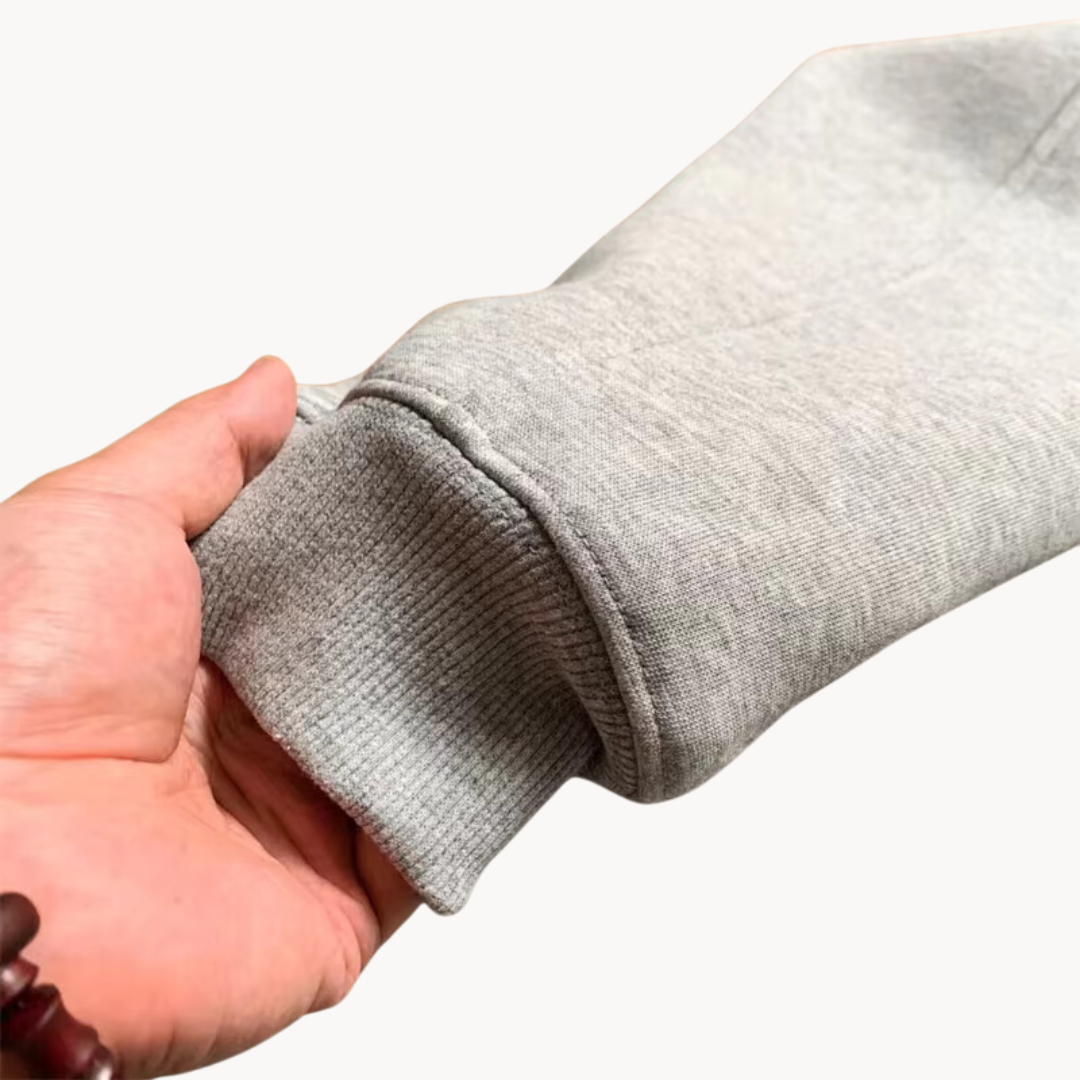 Suéter Than con Cierre de Cuarto y Capucha