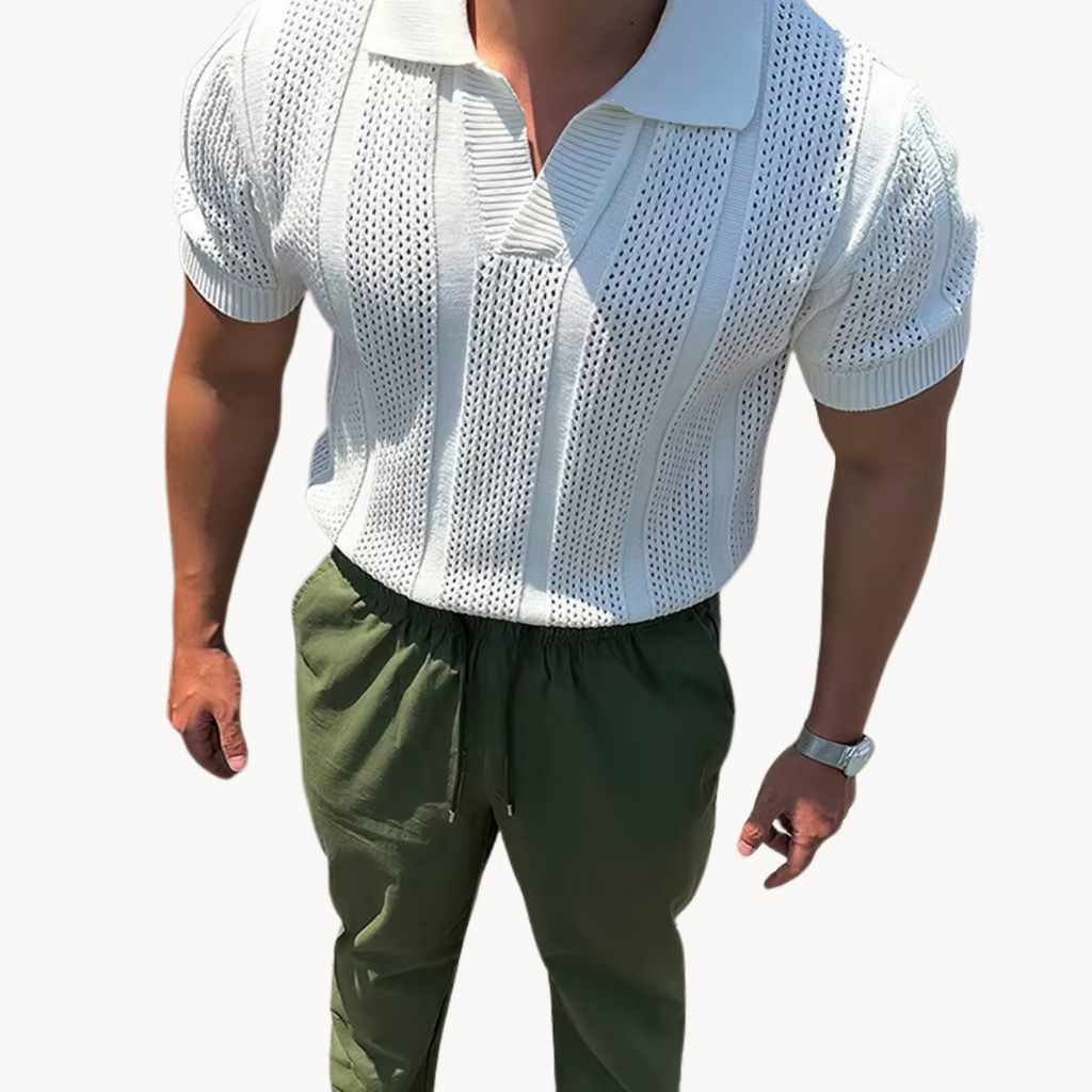 Aurel Open Collar Mesh Shirt