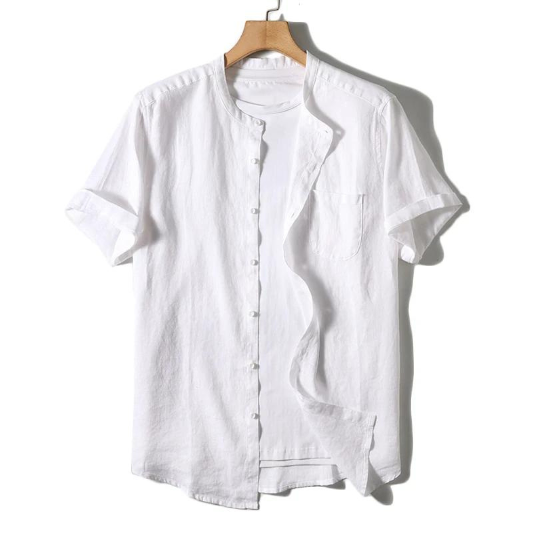 Camisa Creta de Lino Manga Corta