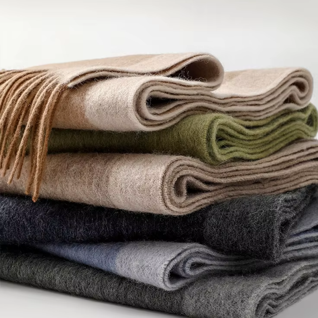 Sloane Wool Scarf, Black Cream