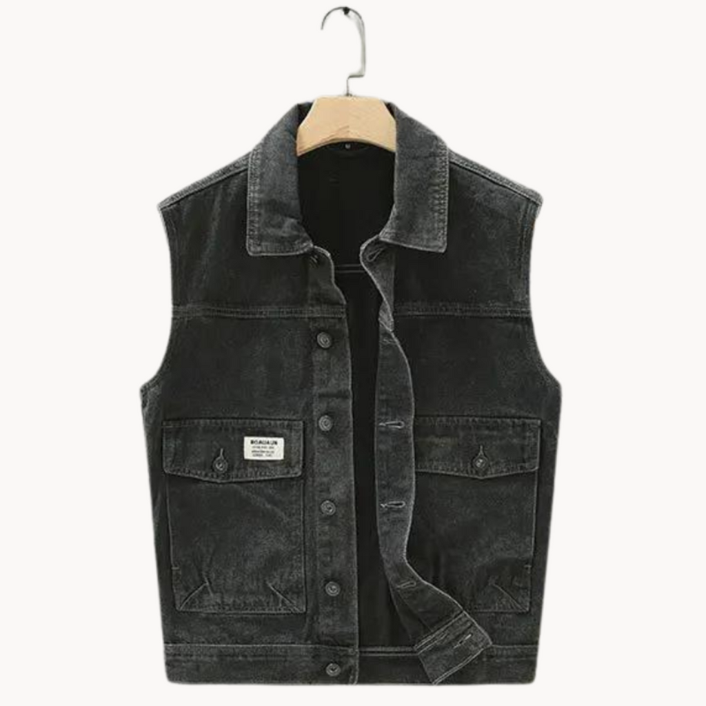 Gilet en denim châtaigne