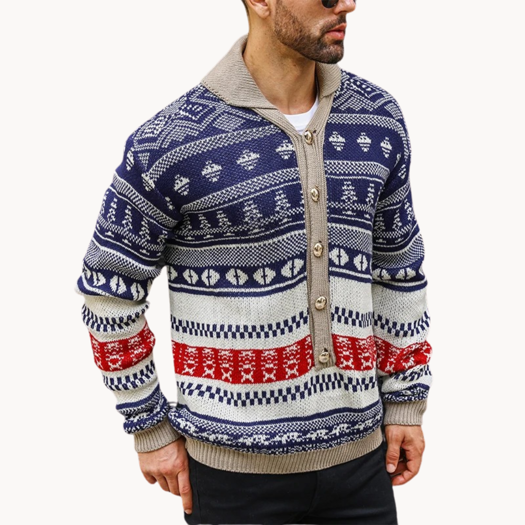 Cardigan con Cuello Chal Colorado