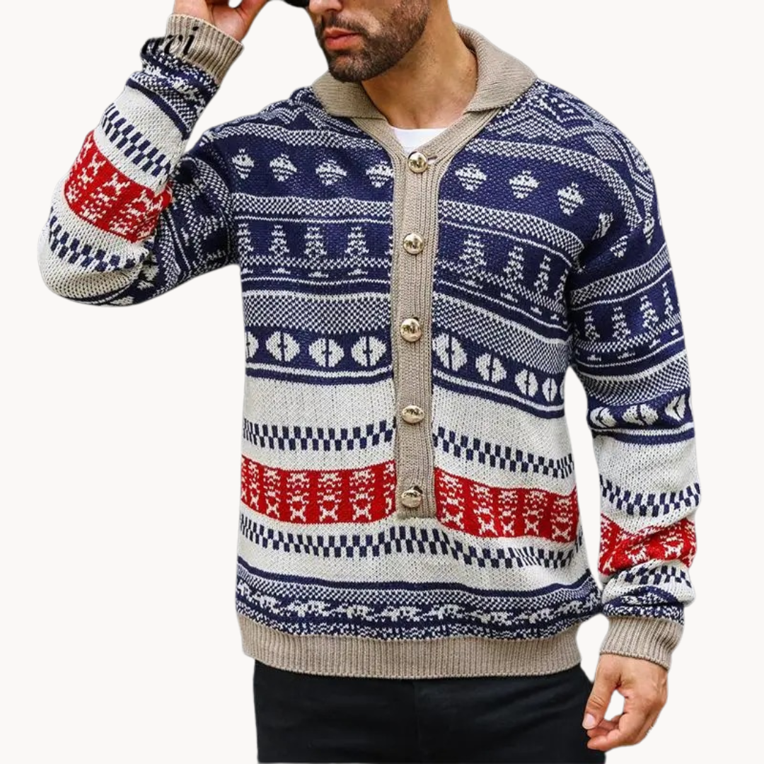 Cardigan con Cuello Chal Colorado