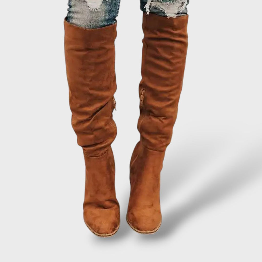 Botas Altas con Tacón y Cremallera