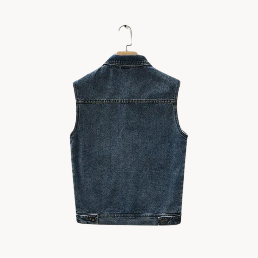 Gilet en denim châtaigne