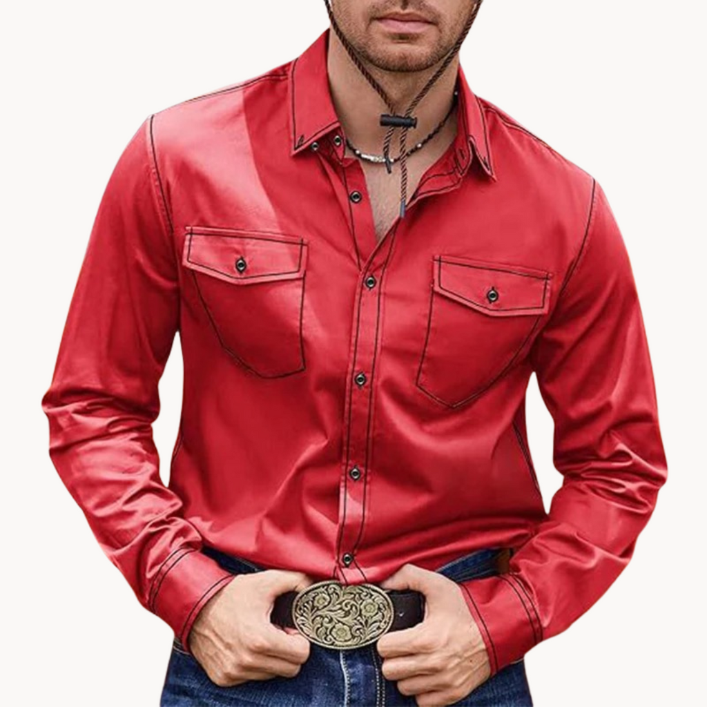 Camisa Fintan de Algodón con Cuello Botonado