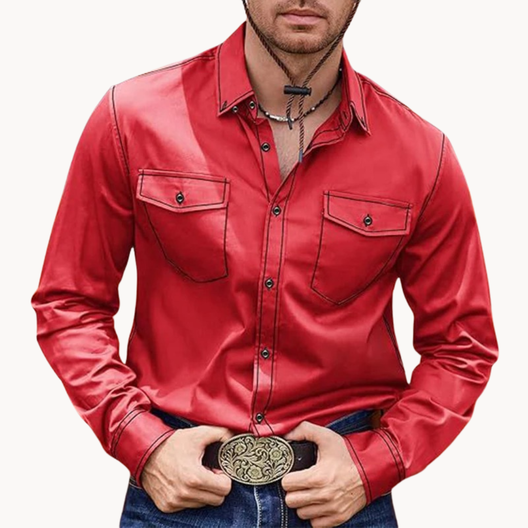 Camisa Fintan de Algodón con Cuello Botonado