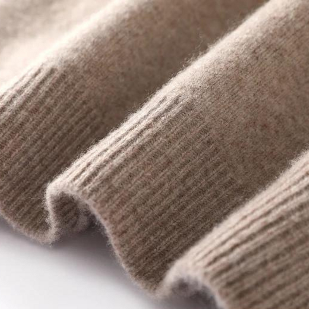 Suéter de Merino con Cuello Medio Cierre