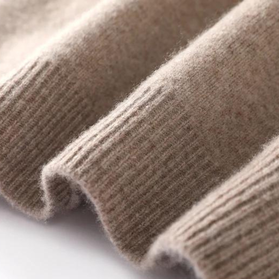 Suéter de Merino con Cuello Medio Cierre