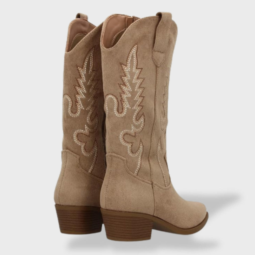 Sofía | Botas cowboy de mujer con bordado y tacón bajo
