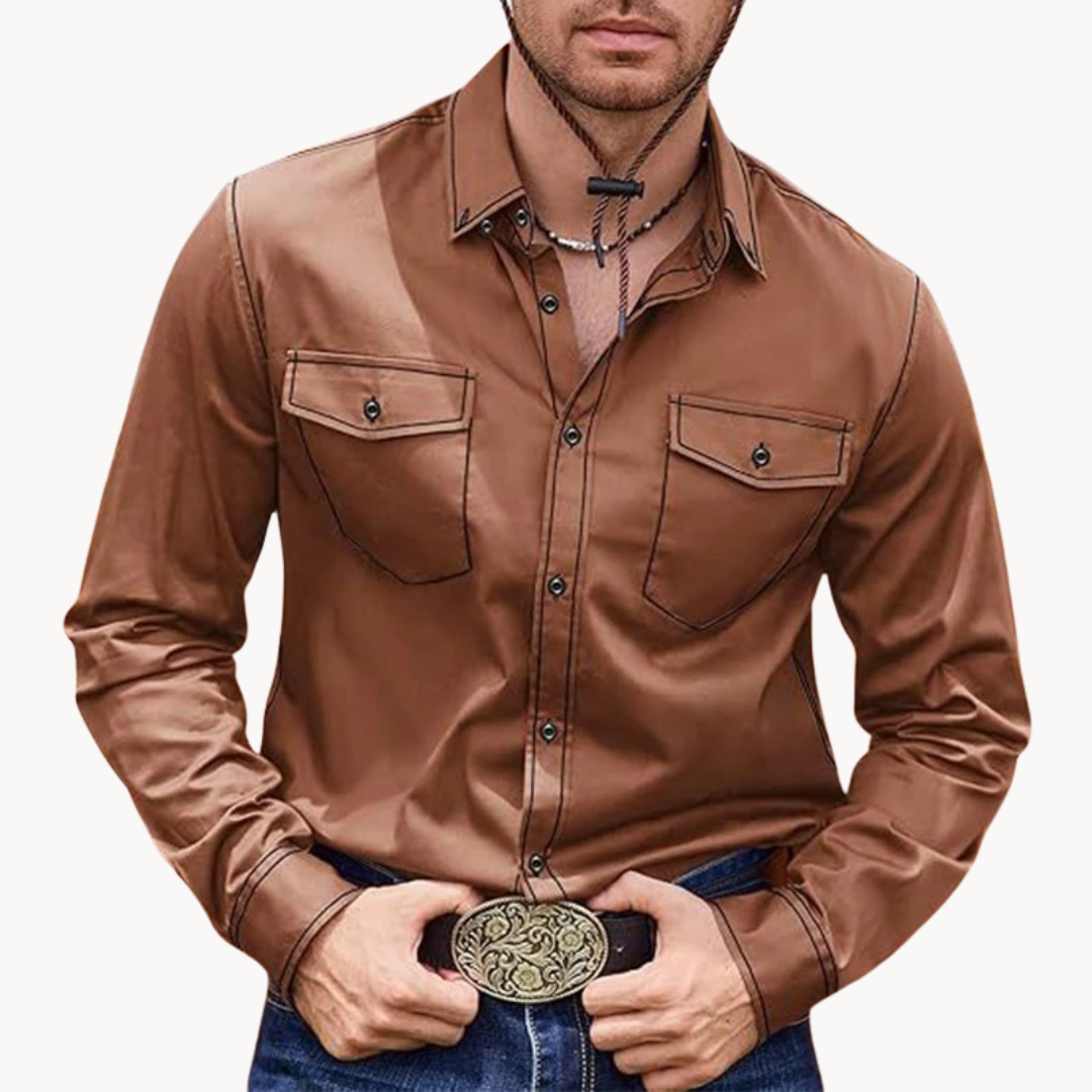 Camisa Fintan de Algodón con Cuello Botonado