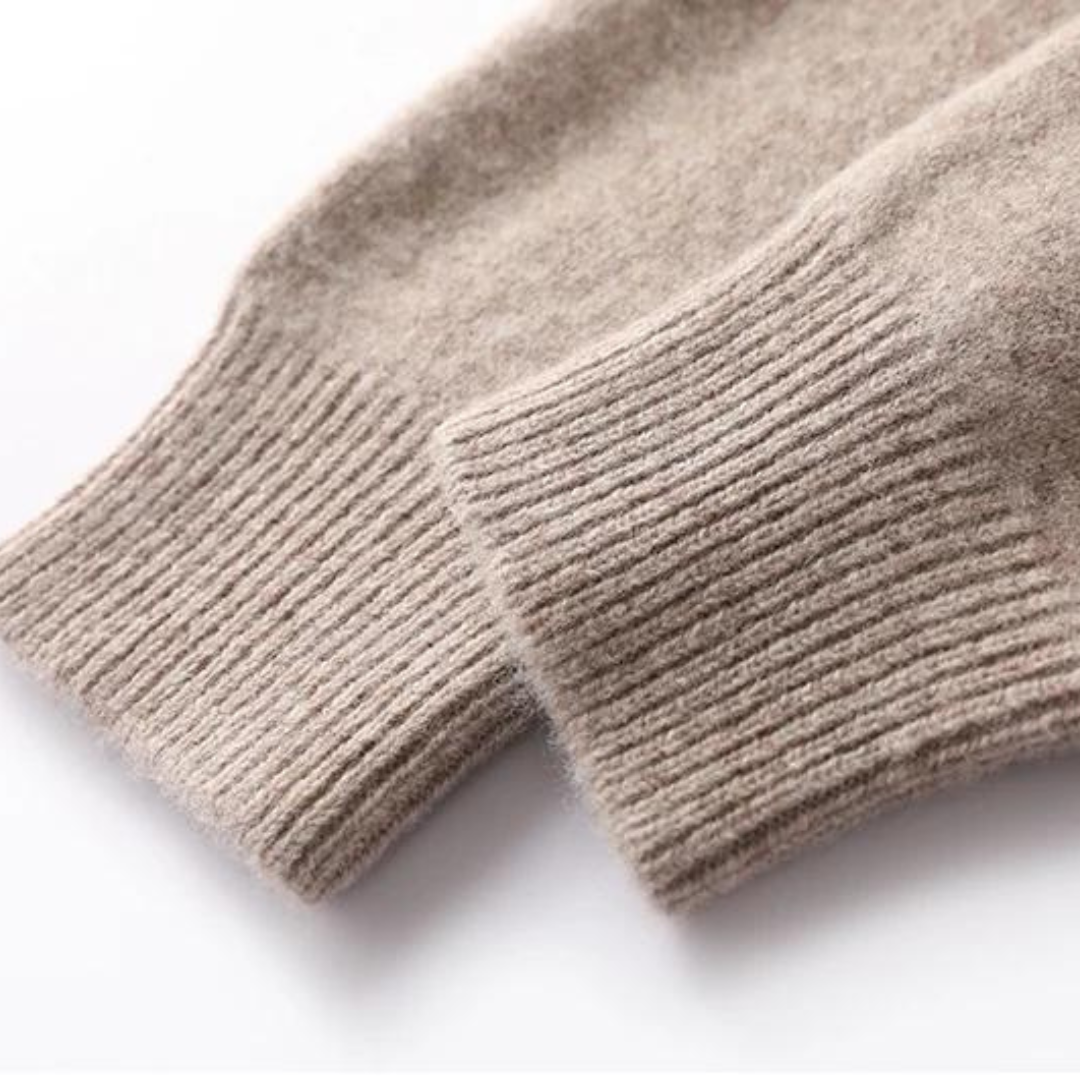 Suéter de Merino con Cuello Medio Cierre