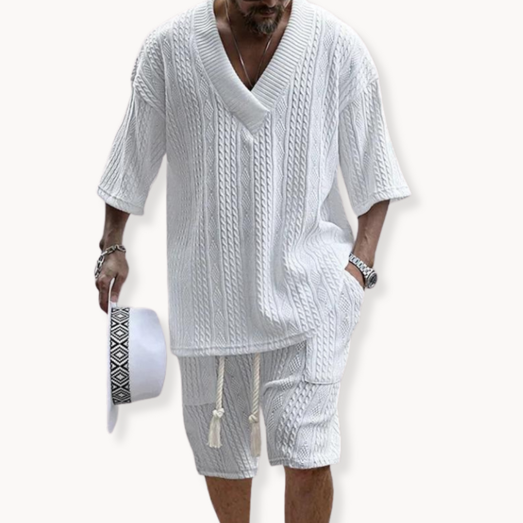 Conjunto Tuscany de Camiseta y Pantalón Corto de Punto