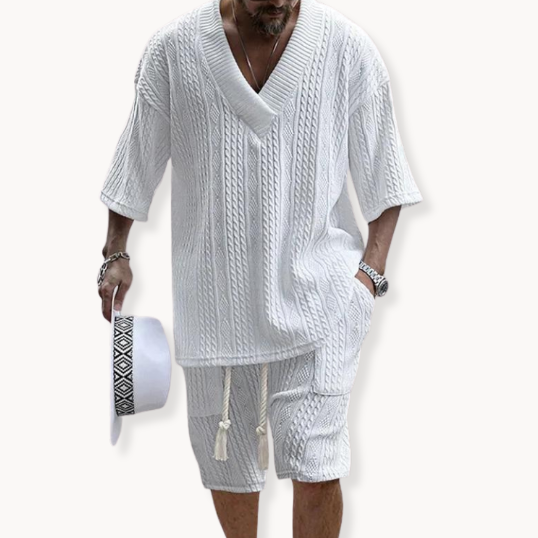 Conjunto Tuscany de Camiseta y Pantalón Corto de Punto