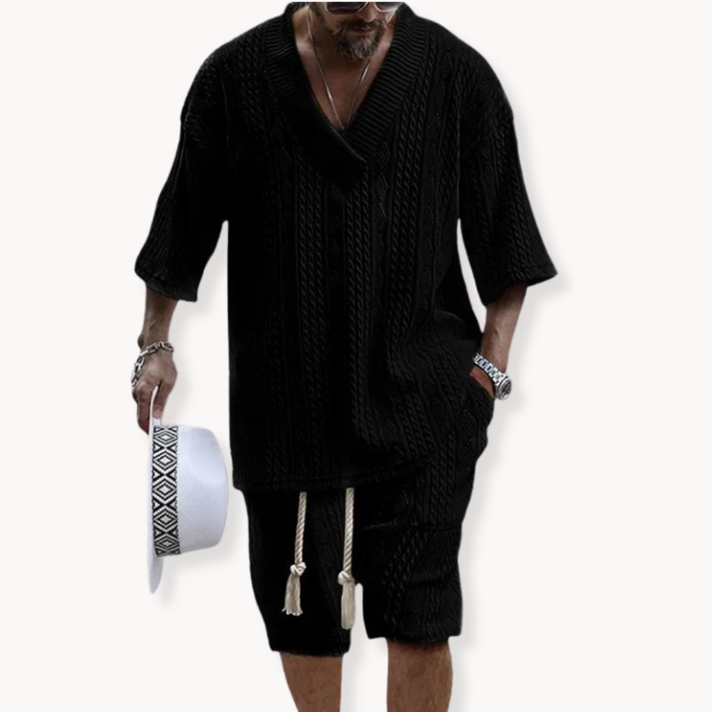 Conjunto Tuscany de Camiseta y Pantalón Corto de Punto