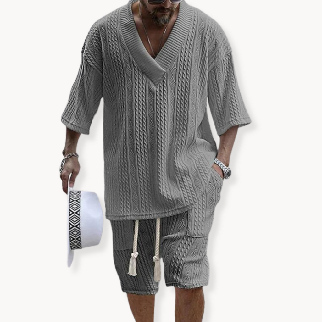 Conjunto Tuscany de Camiseta y Pantalón Corto de Punto