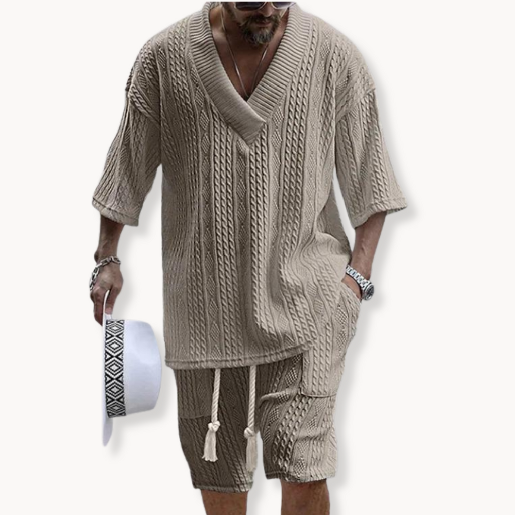 Conjunto Tuscany de Camiseta y Pantalón Corto de Punto