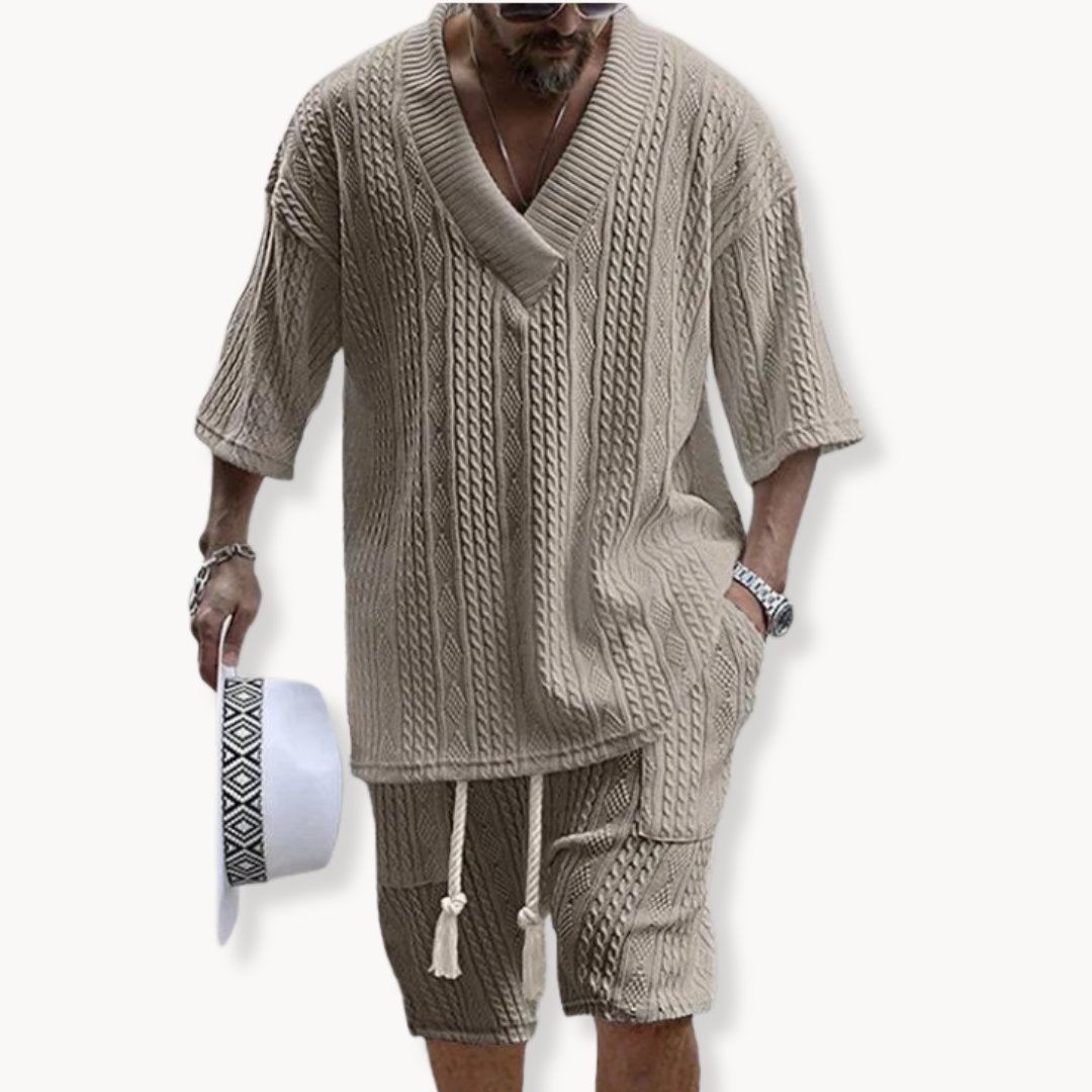 Conjunto Tuscany de Camiseta y Pantalón Corto de Punto