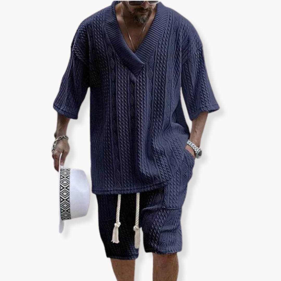 Conjunto Tuscany de Camiseta y Pantalón Corto de Punto