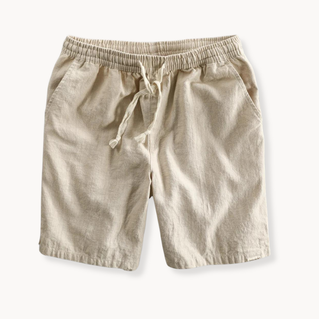 Shorts maritimes en coton et lin