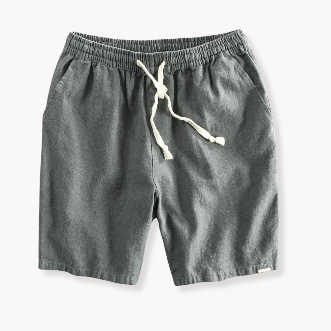 Maritime Cotton and Linen Shorts