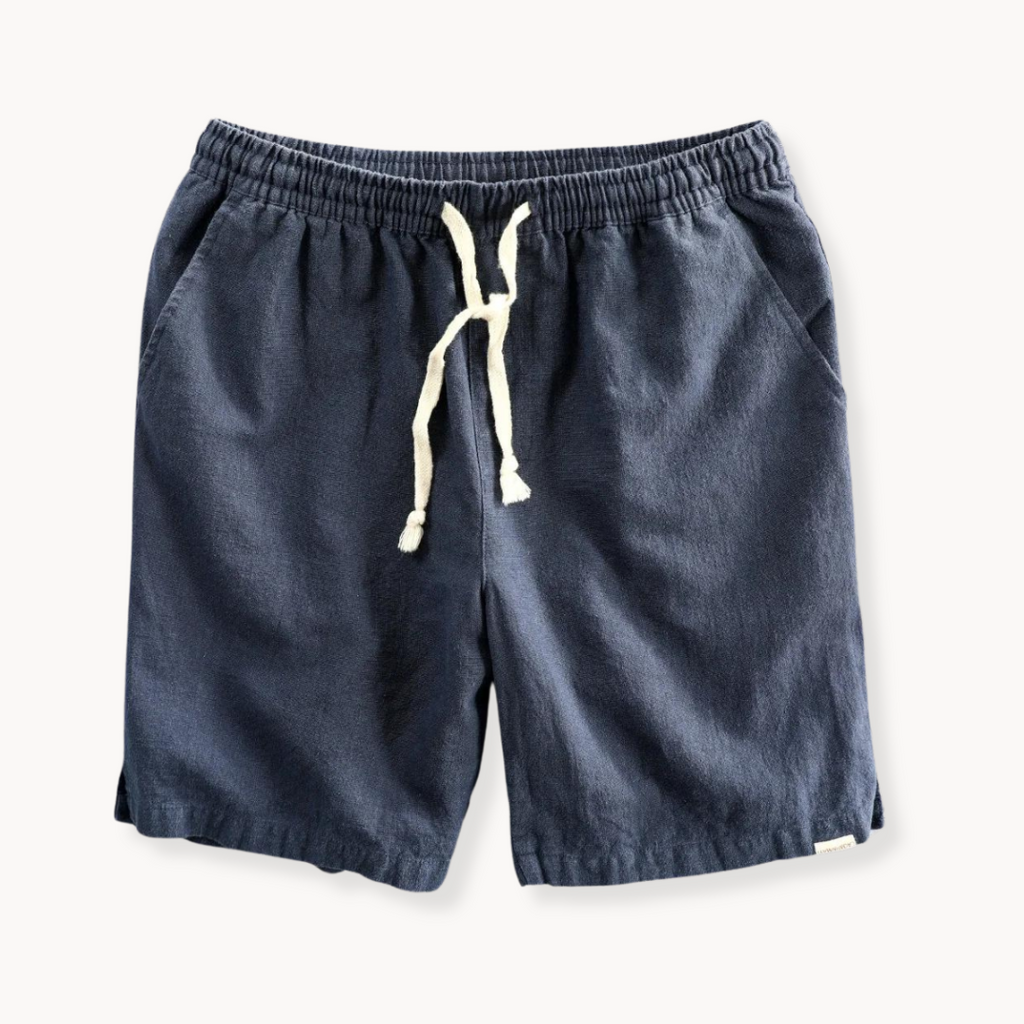 Shorts maritimes en coton et lin