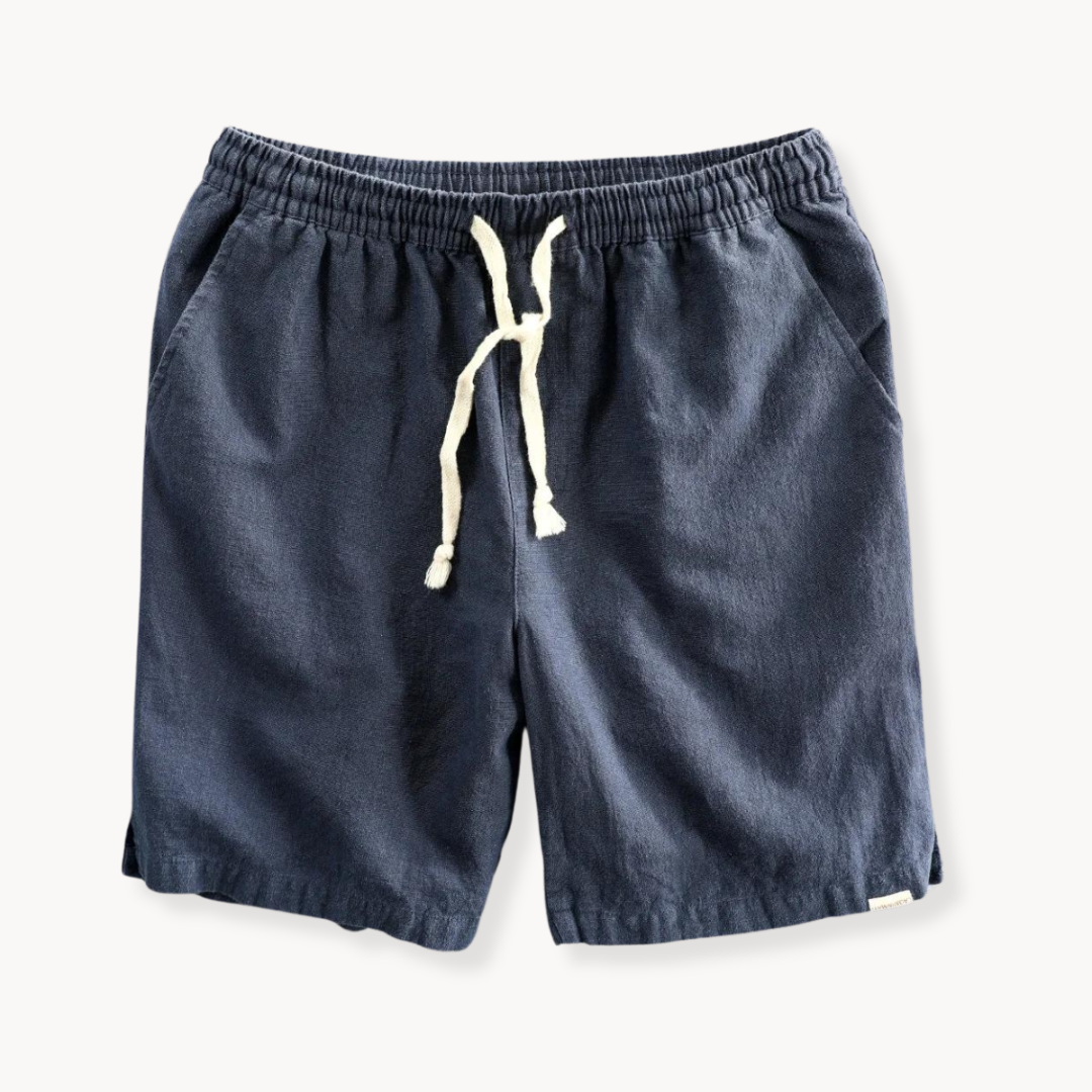 Maritime Cotton and Linen Shorts