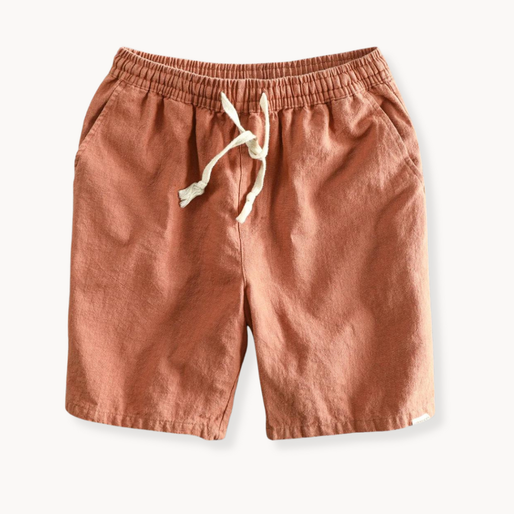 Shorts maritimes en coton et lin