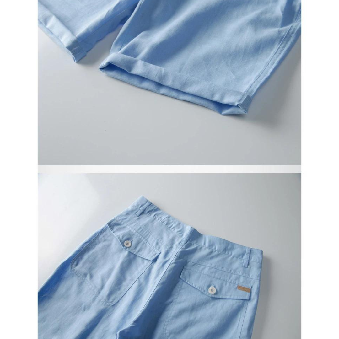 Shorts de Algodón y Lino Velante