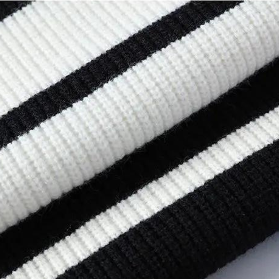 Suéter Carlo de Rayas con Media Cremallera