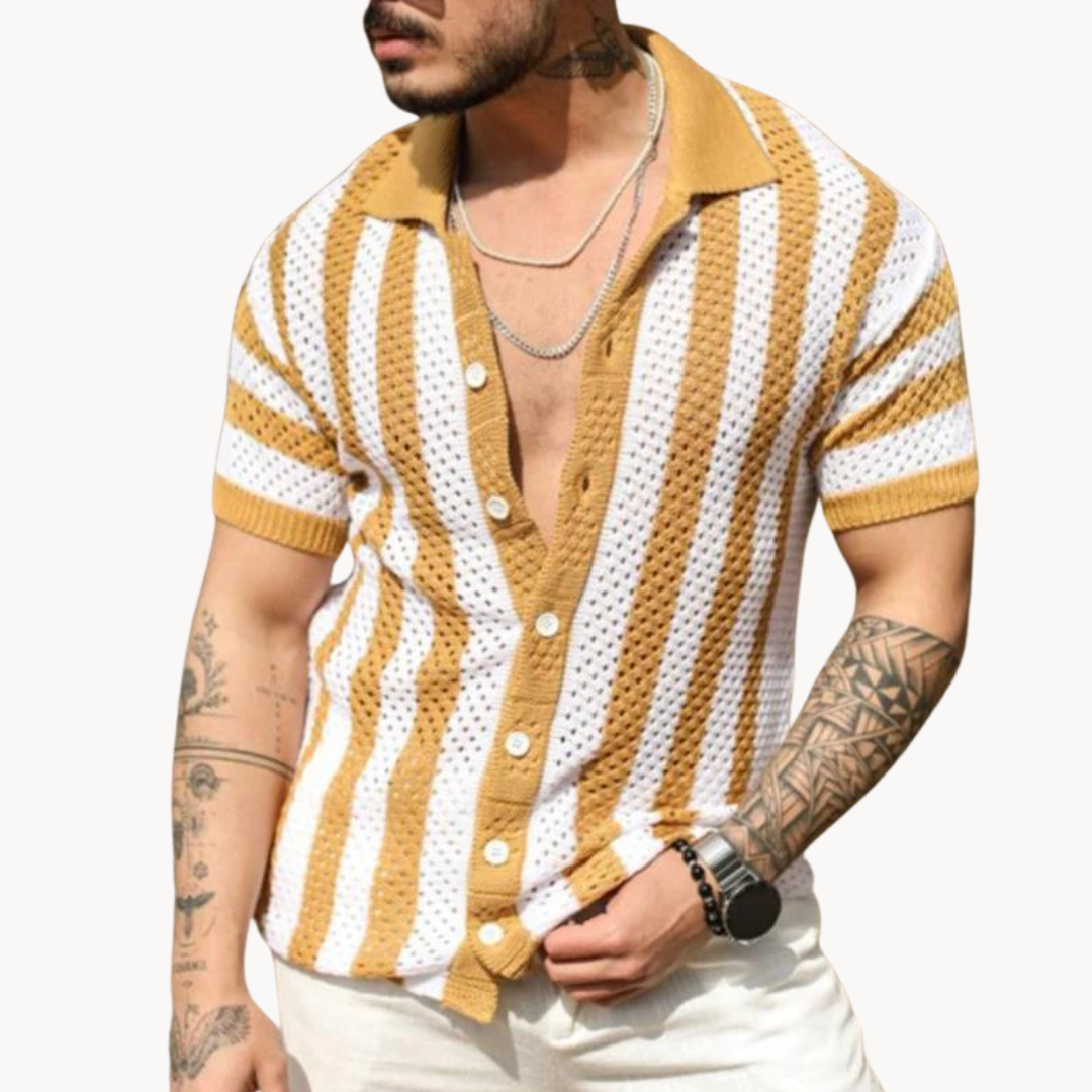 Polo Franz con Botones y Estilo Crochet