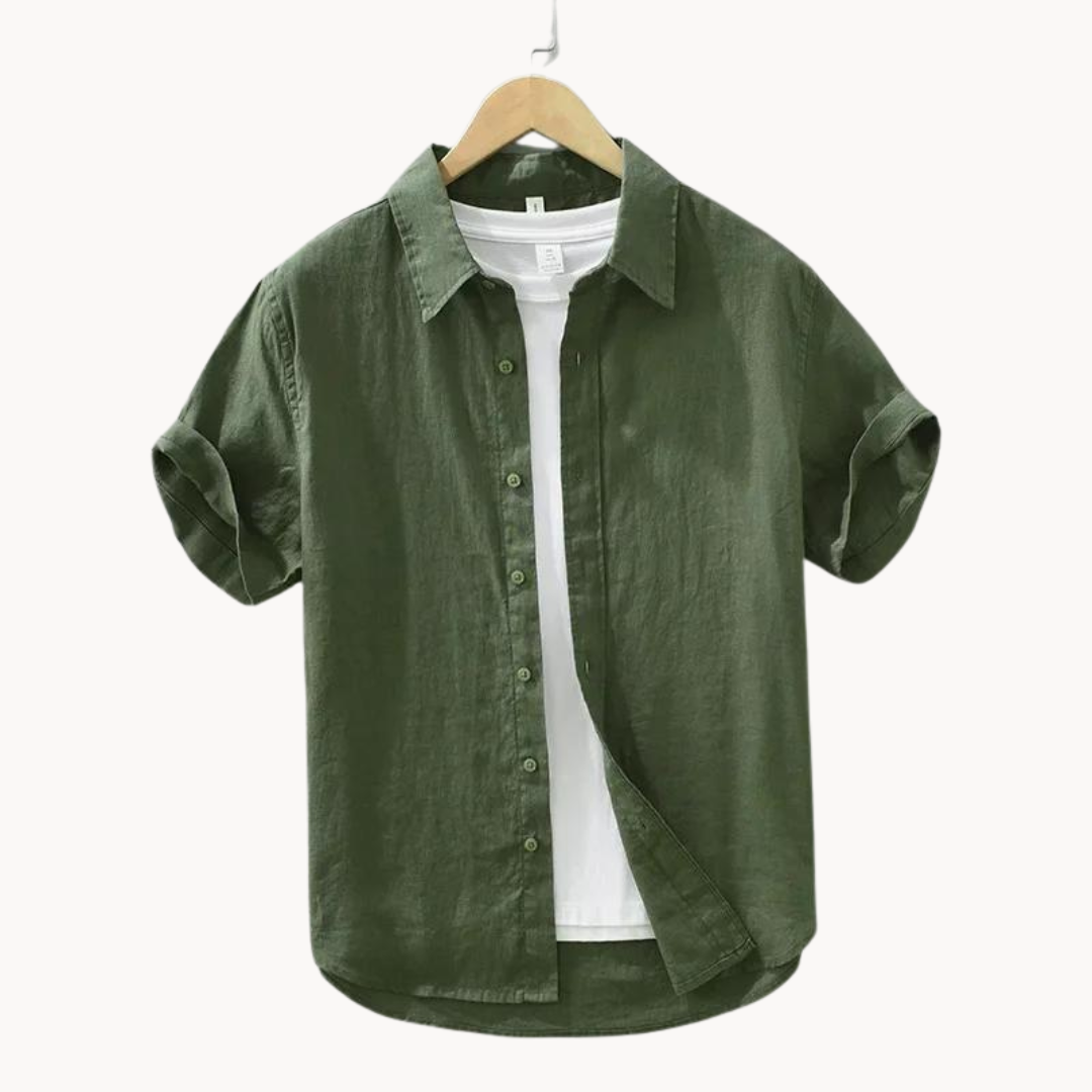 Camisa Modena de Lino Manga Corta