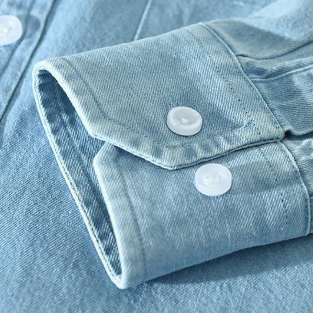 Camisa Denim con Cuello Clásico