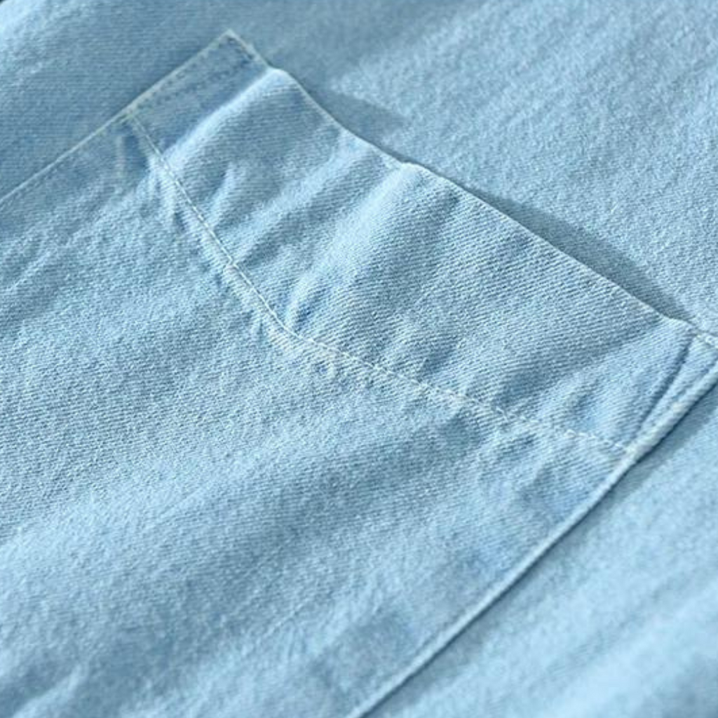 Denim Shirt with Classic Collar