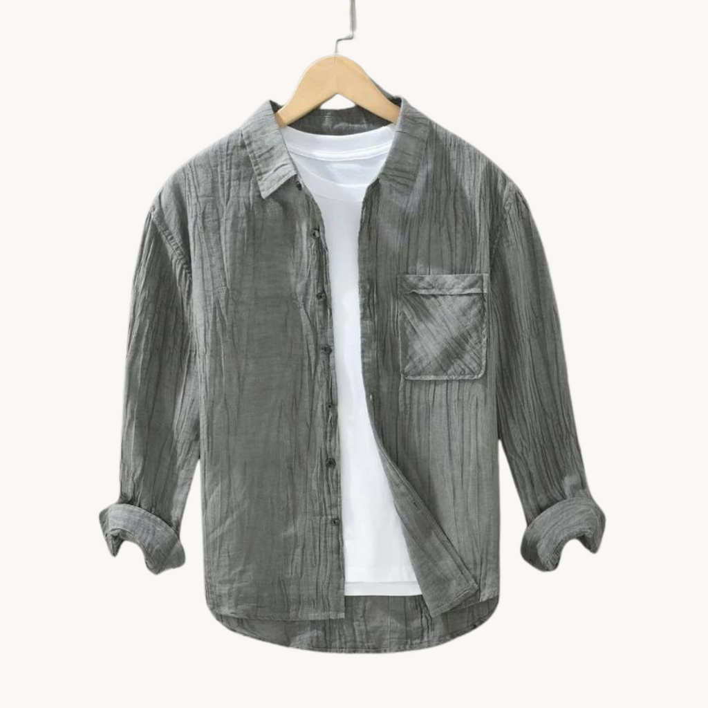 Chemise à boutons en lin Cesare