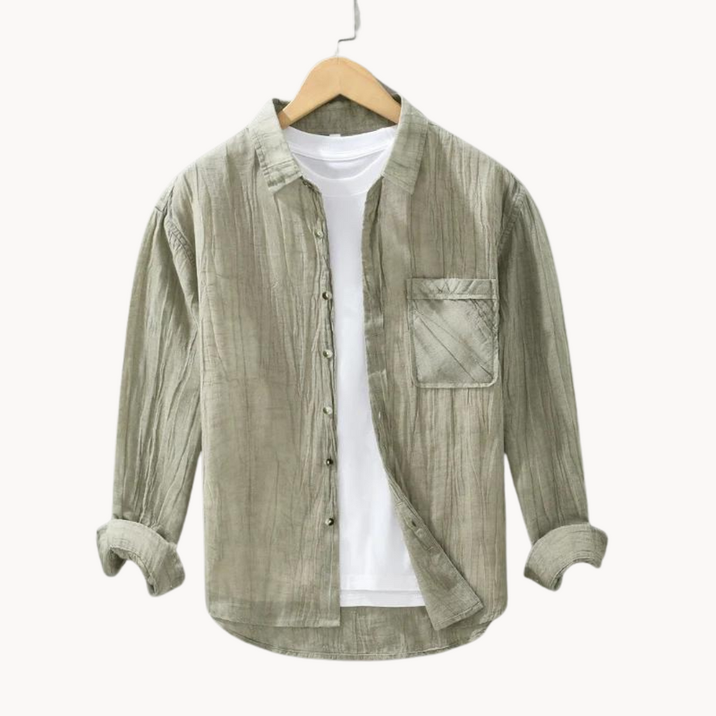 Chemise à boutons en lin Cesare