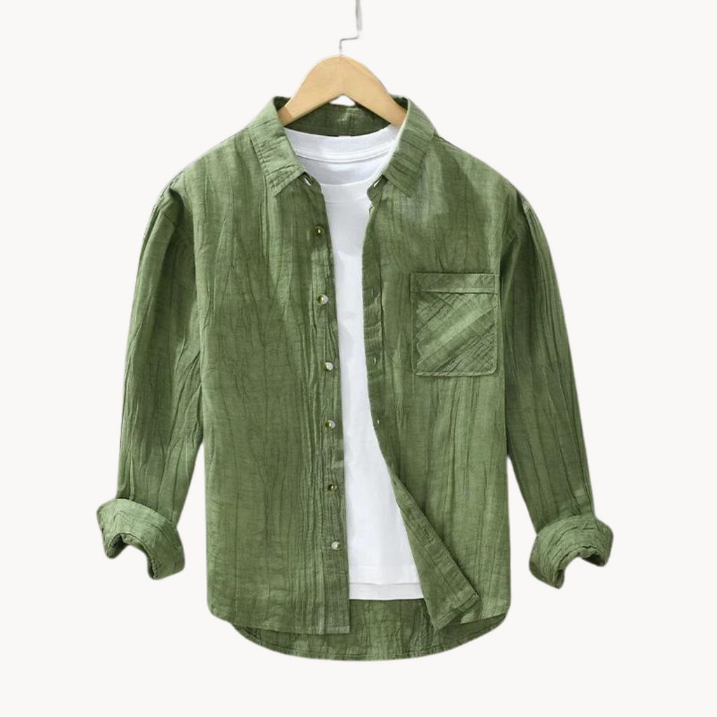 Chemise à boutons en lin Cesare