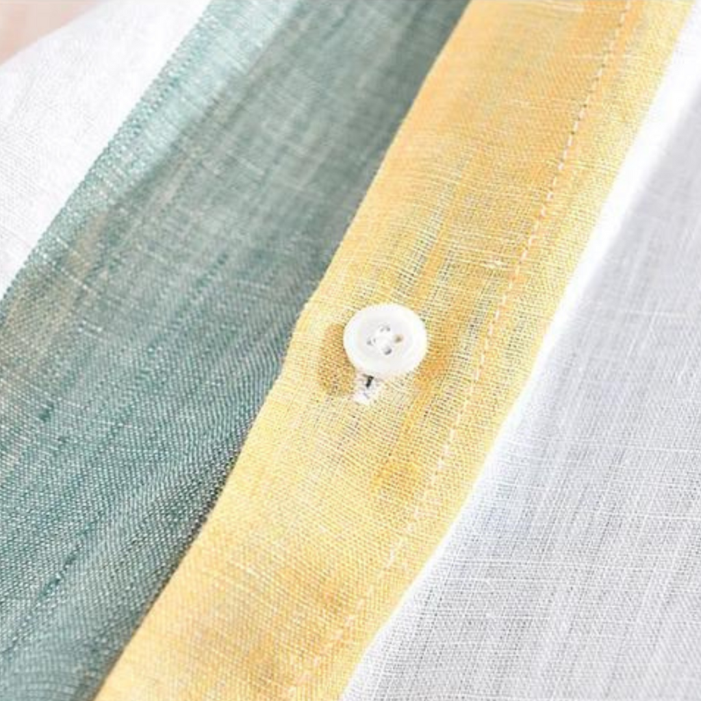 Seascape striped linen button-down shirt