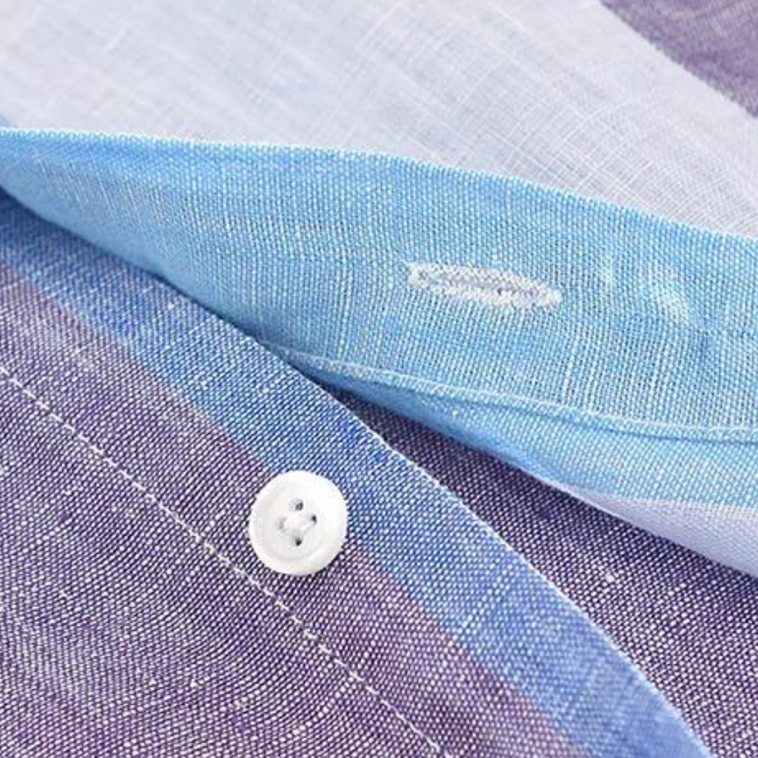 Seascape striped linen button-down shirt