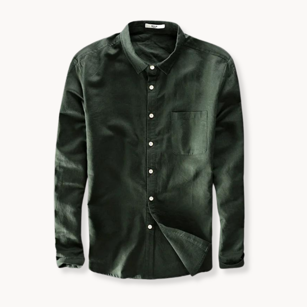 Chemise en lin coupe ajustée style maritime