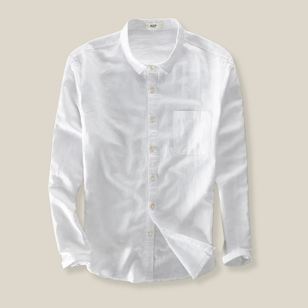 Chemise en lin coupe ajustée style maritime