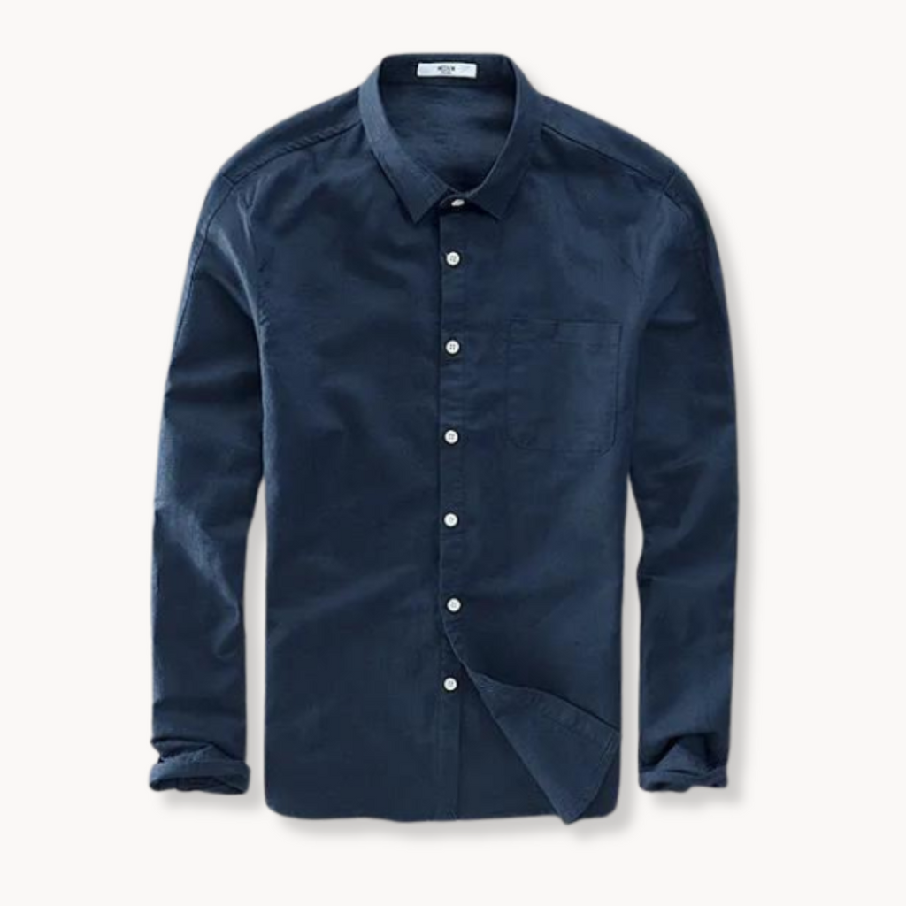 Chemise en lin coupe ajustée style maritime