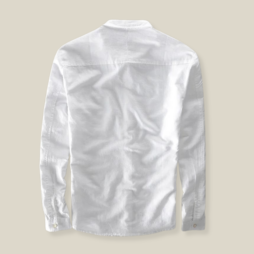 Chemise en lin coupe ajustée style maritime