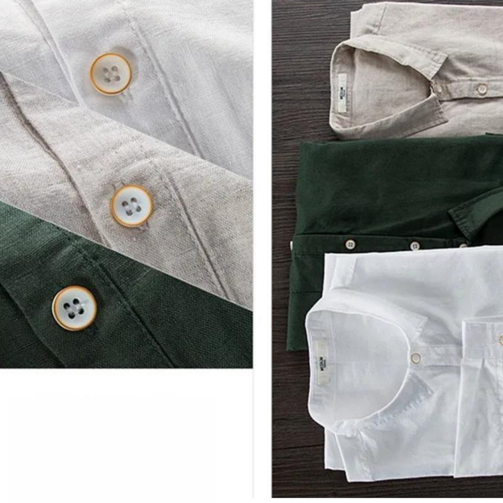 Chemise en lin coupe ajustée style maritime