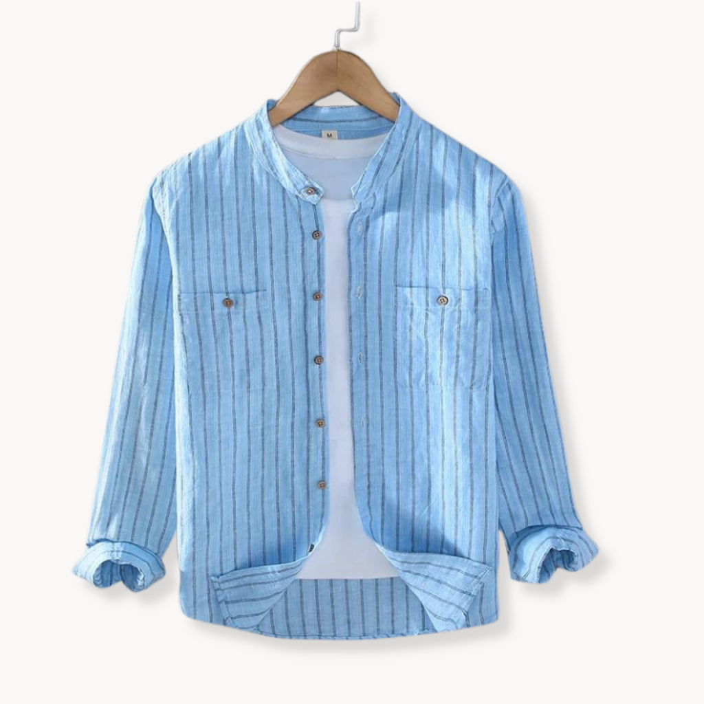 Camisa Conall de Lino y Algodón con Botones