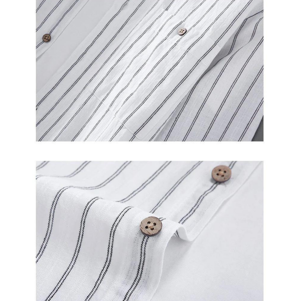 Camisa Conall de Lino y Algodón con Botones