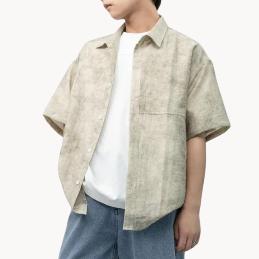 Camisa Sundeck de Lino Suave con Cuello Campestre